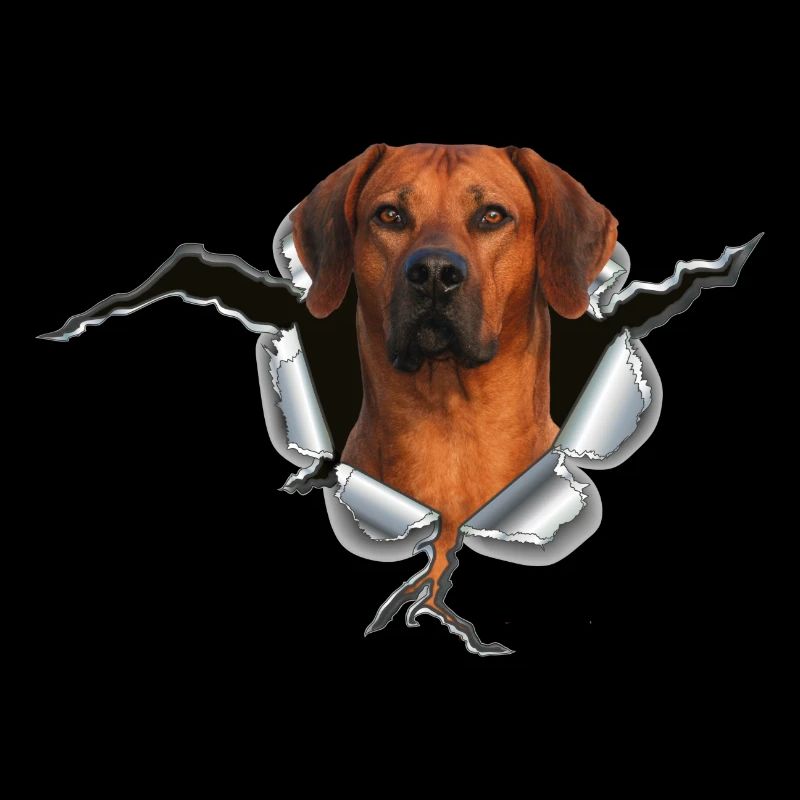 Rhodesian Ridgeback auf Metall