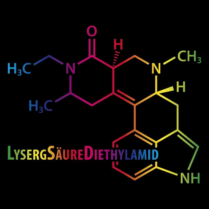 LSD Strukturformel bunter Regenbogen Drogen Rausch