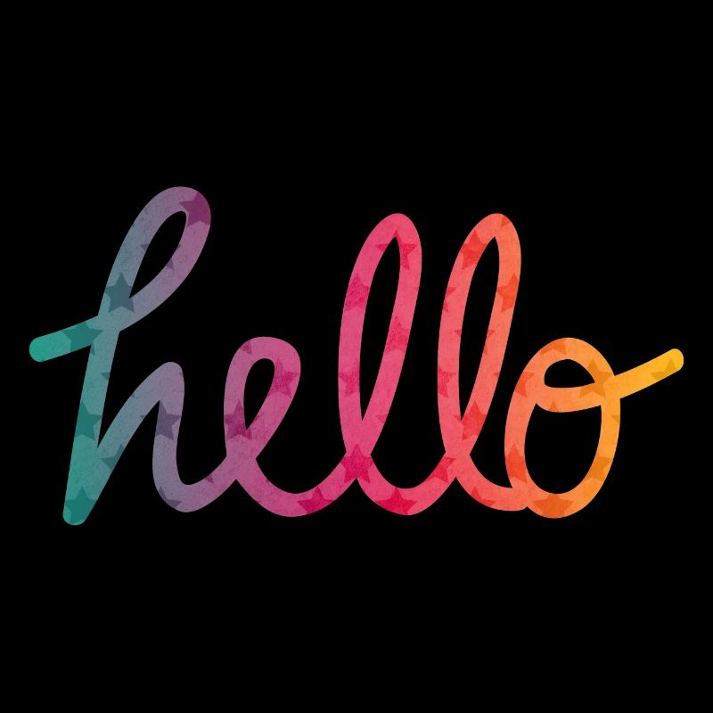 Hello Typografie Regenbogen