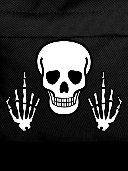Skull & Middle Finger, 2 coloured