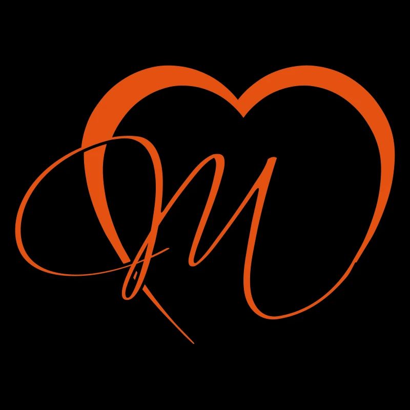 Coeur Saint Valentin avec la lettre M
