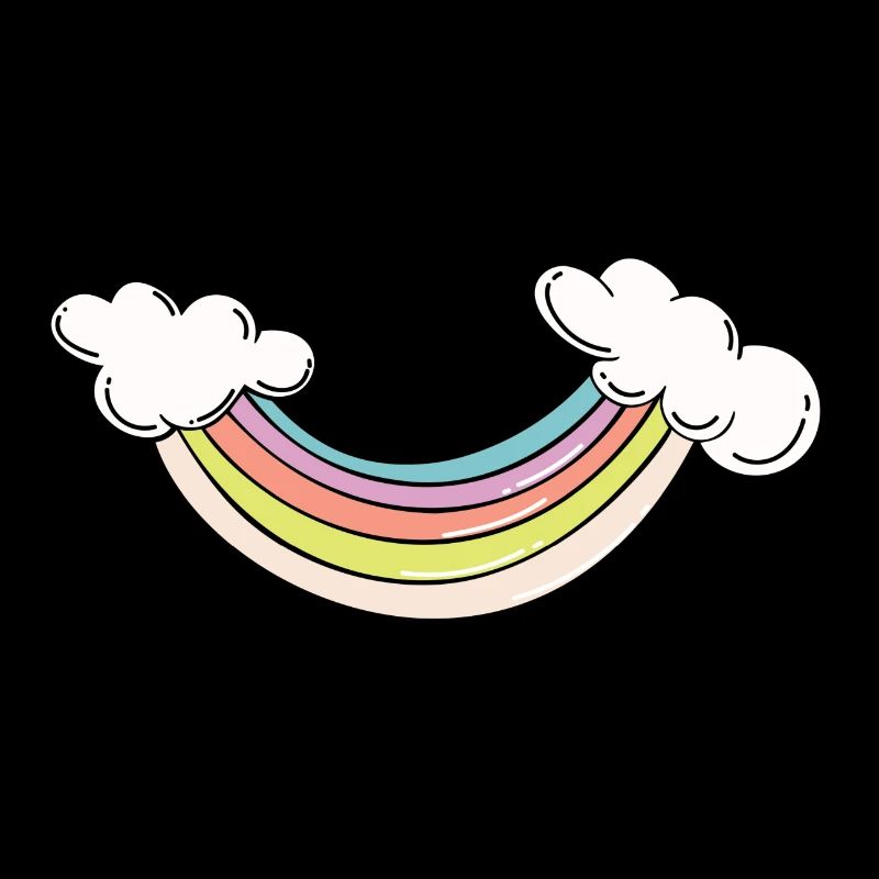 Rainbow mile with clouds