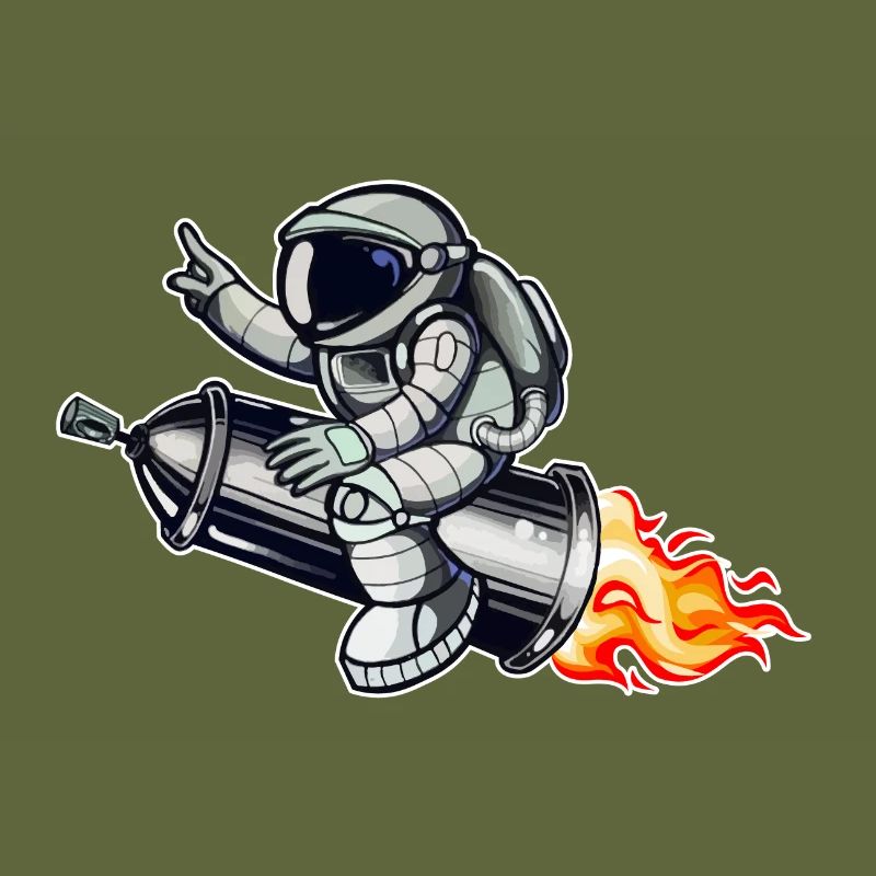 Graffiti Astronaut mit Spraydose Rakete
