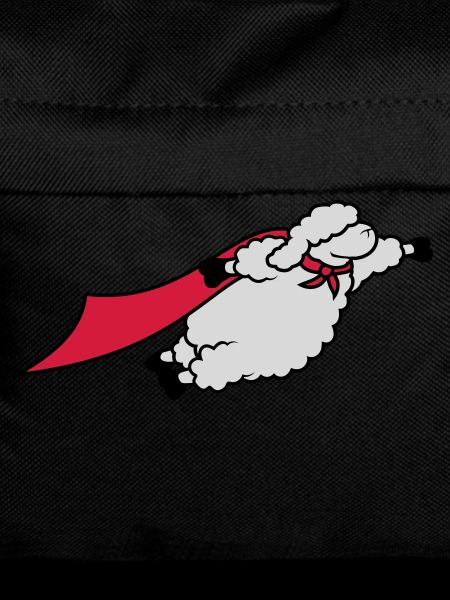 Funny superhero sheep