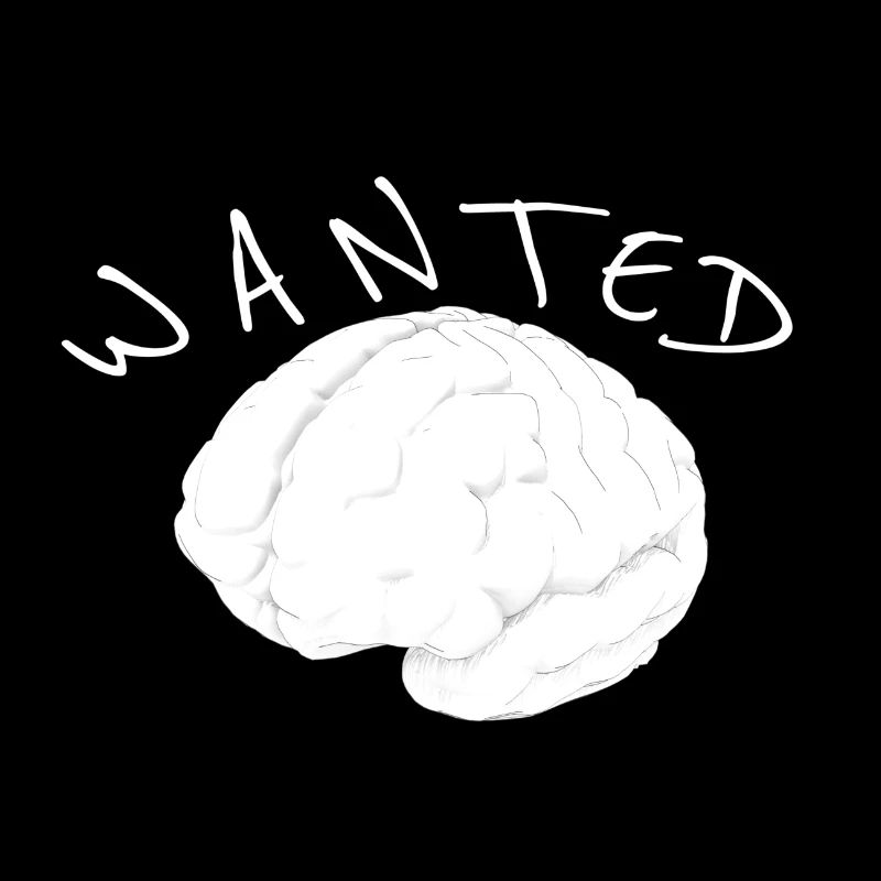 Brain Wanted White Drawing