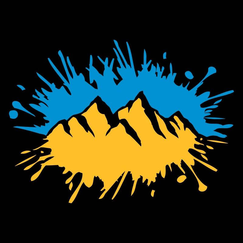 Éclaboussure colorée de gouttes de montagnes de peinture