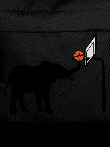 Basketball-playing elephant silhouette
