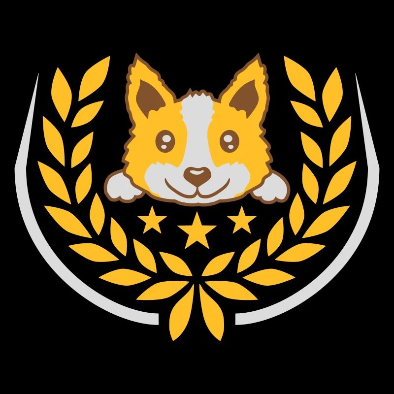 Laurel wreath cute dog design