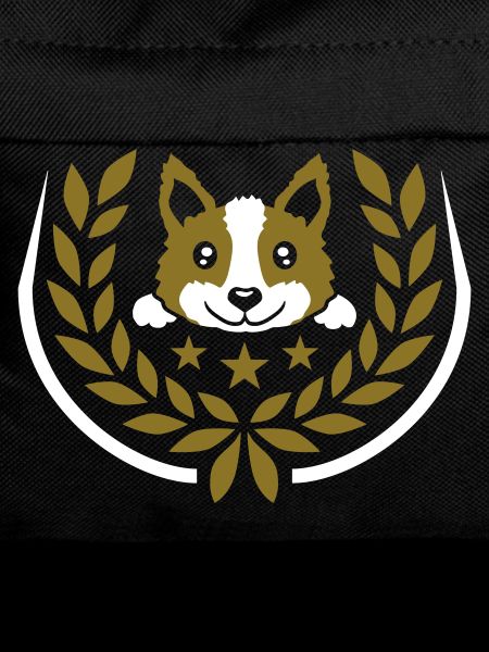 Emblem laurel wreath dog design