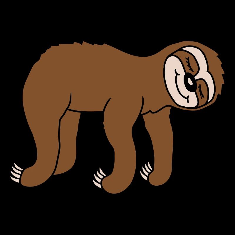 Lying tired sloth sleeps