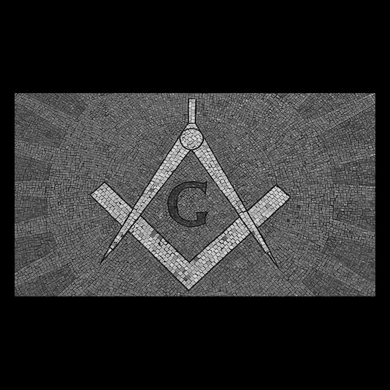Masonic, black and white mosaic.