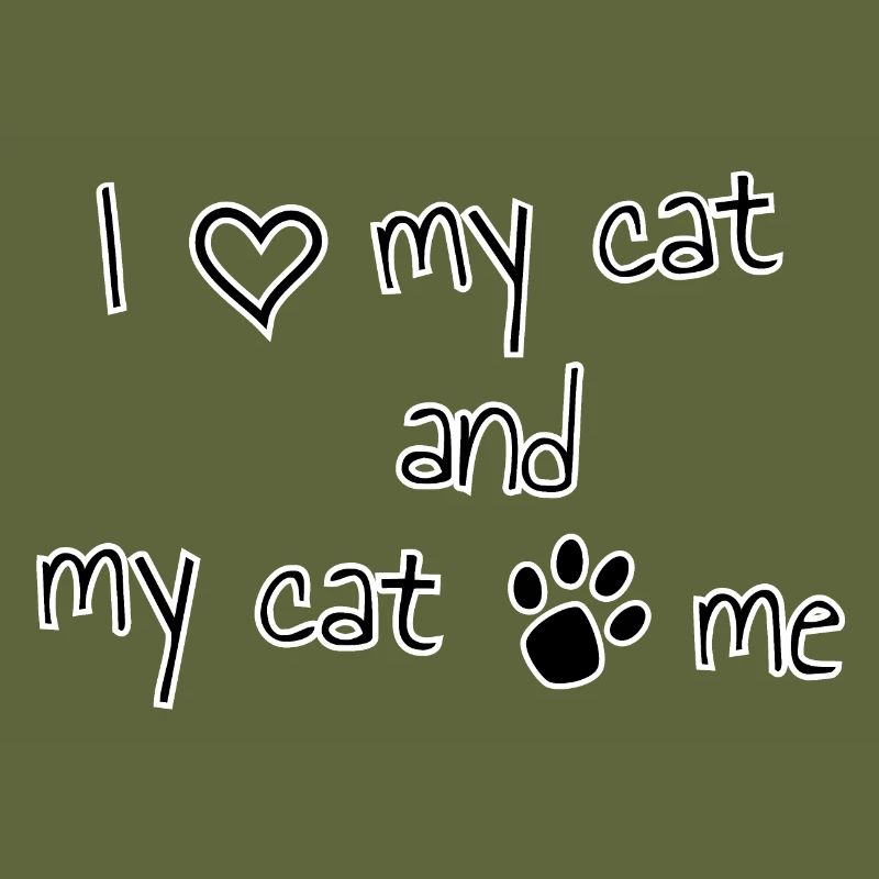 J’aime mon chat mon chat m’aime le lettrage