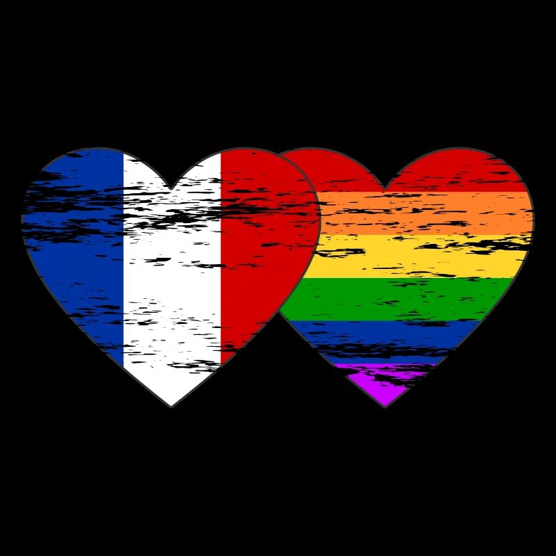 Frankreich Regenbogen Flagge used