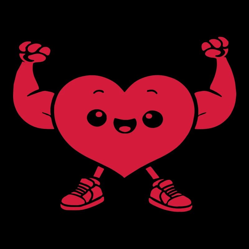 Kawaii chibi cartoon muscle heart