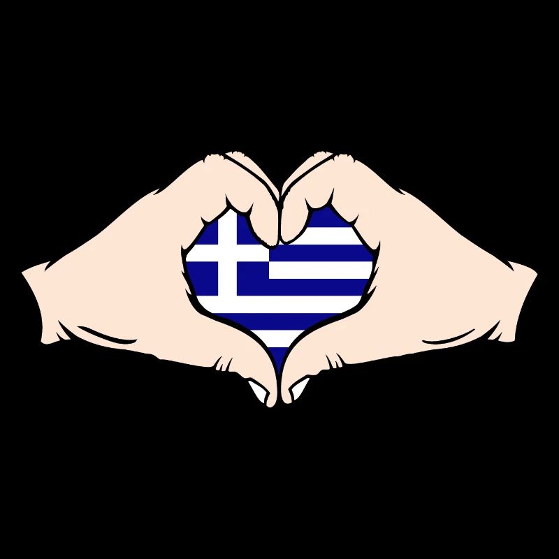 Grèce en forme de coeur avec des mains