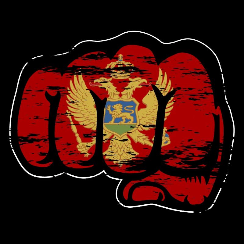 Poing du drapeau du Monténégro utilisé