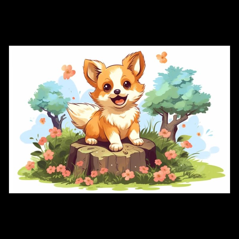 Dog Playing In Garden
