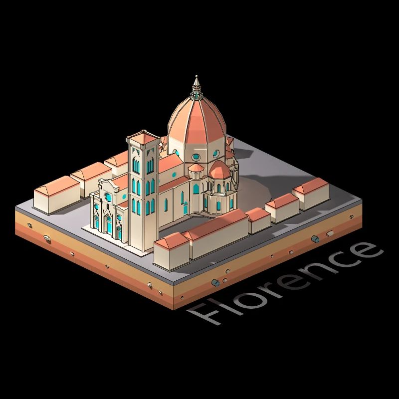 Geometric low poly Florence Cathedral