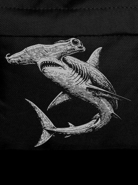 Hammerhead Shark Swirl Silhouette Duo