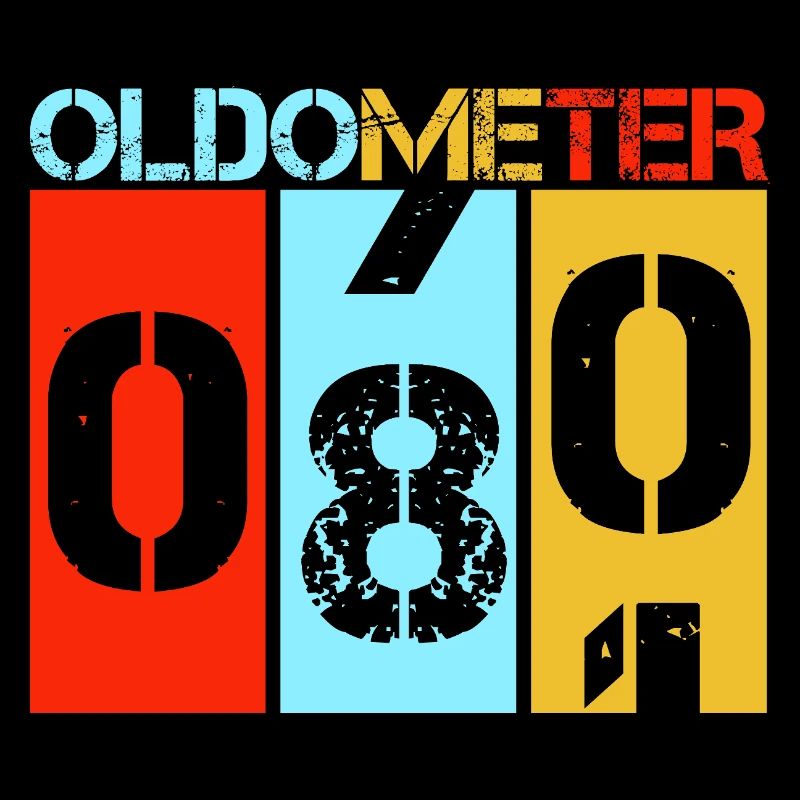 Oldometer 80 Turning 80 Retro Birthday Milestone