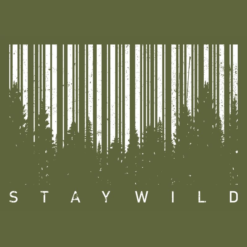 Silhouette de code-barres forestière