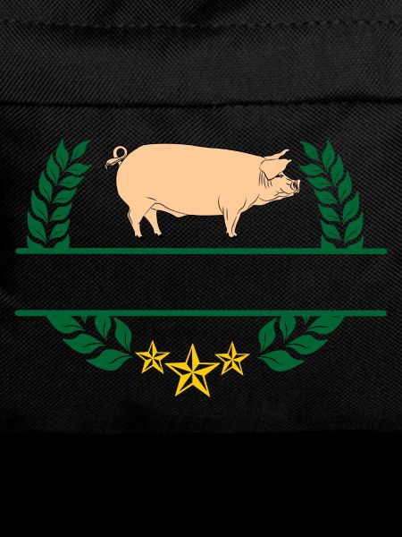 Pig in green laurel wreath