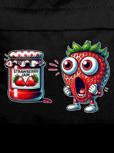 Funny strawberry jam design