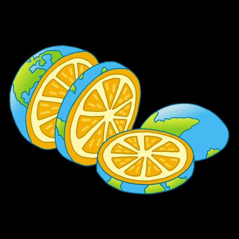 Planet Earth is an orange