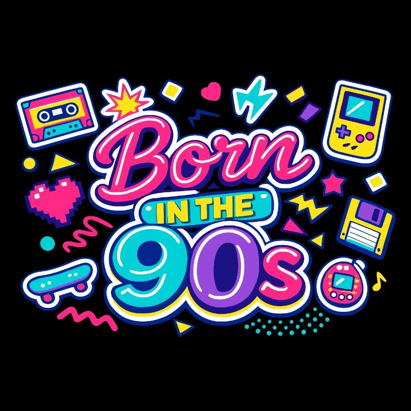 Born in the 90s Neon Retro