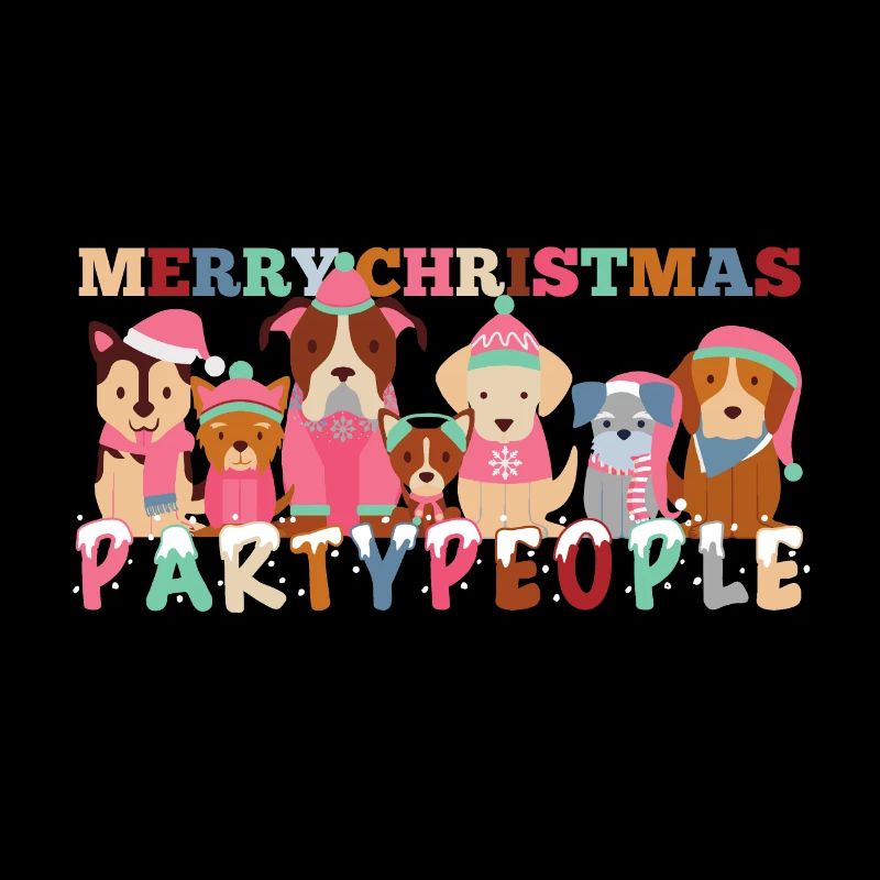 Frohe Weihnachten Partypeople Hunde Geschenk