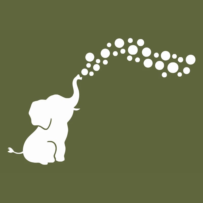 Playful Elephant Blowing Bubbles