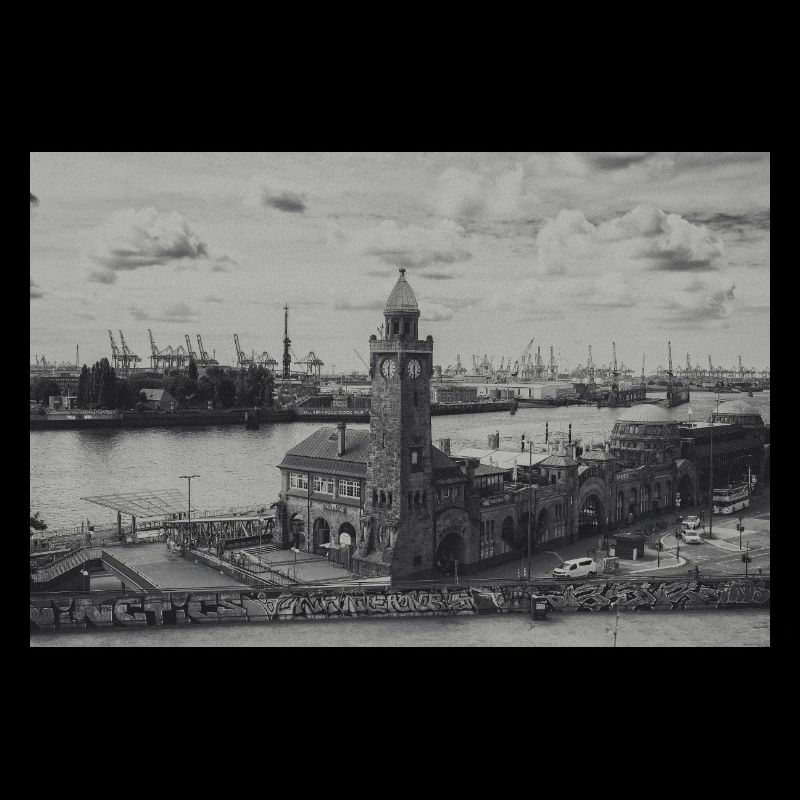 Hamburger Hafen Pegelturm retro