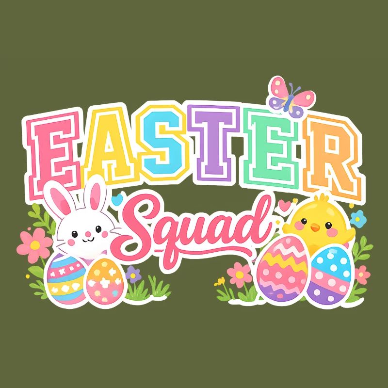Easter Squad Colorful Eggs Chick