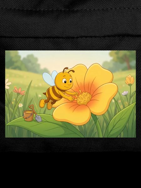 Yellow bee in flower garden