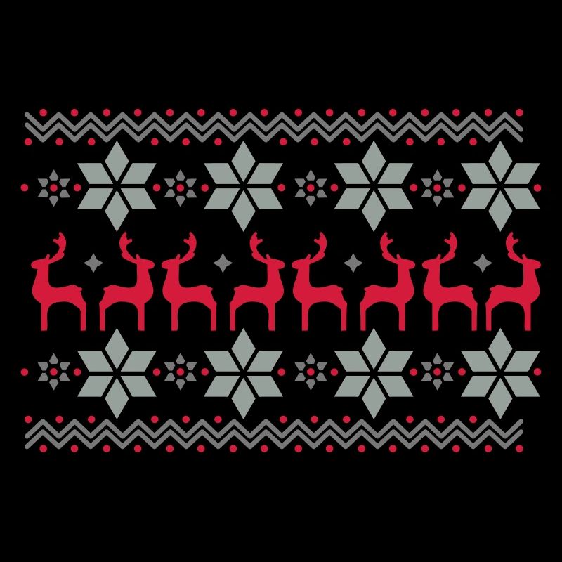 Poinsettia pattern and reindeer pattern