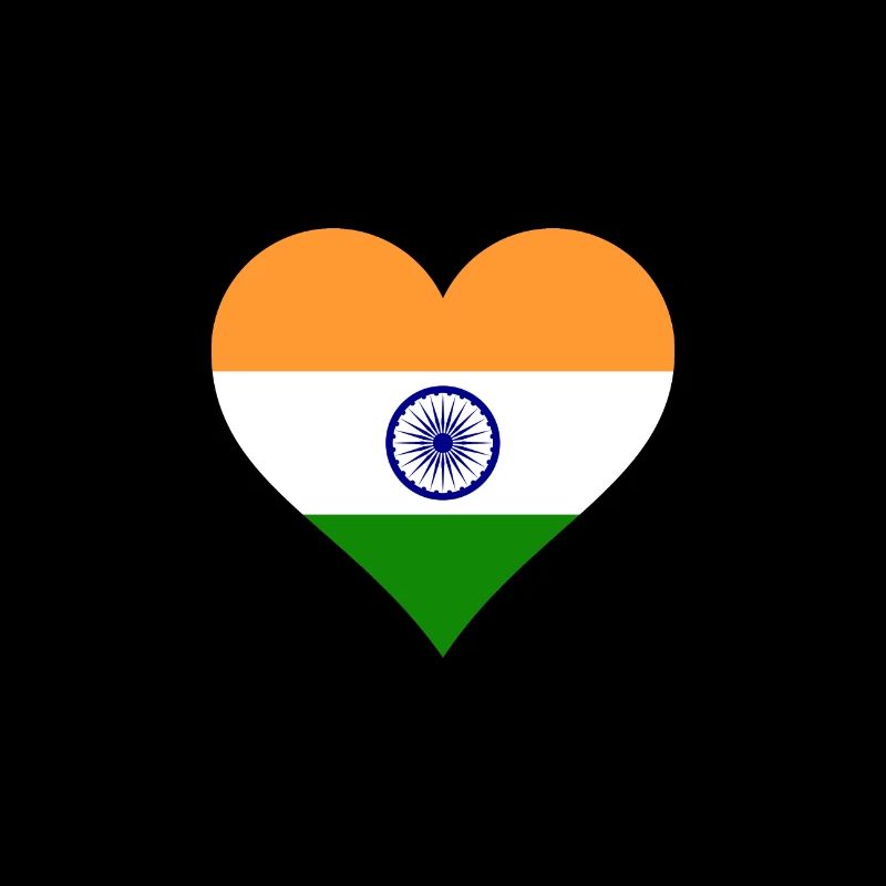 India indian ensign flag heart