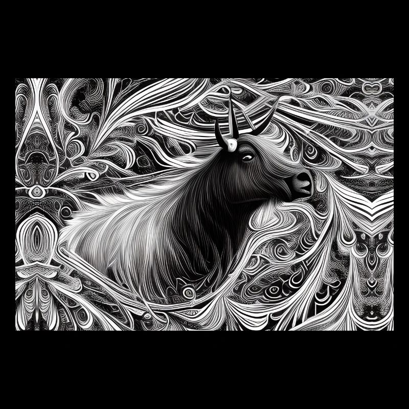 Abstract Camargue bull