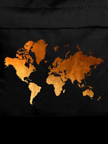 World Map Golden Earth Design