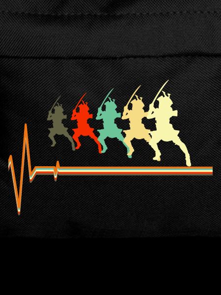 Samurai-Herzschlag-Krieger Bushido-Silhouette