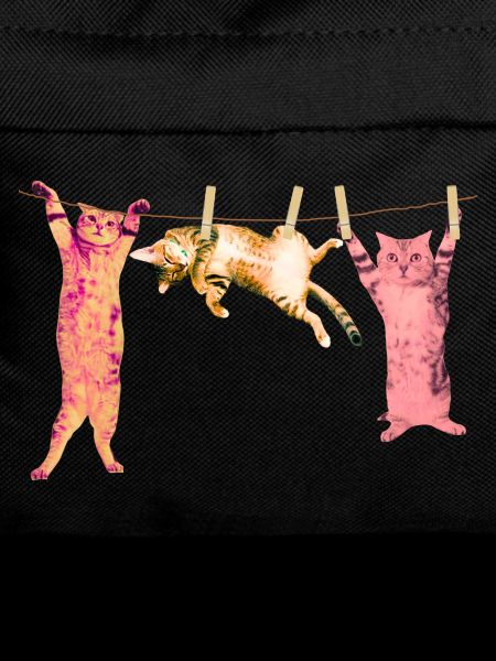 Cat T-Shirt Fun Clothesline Animal Print