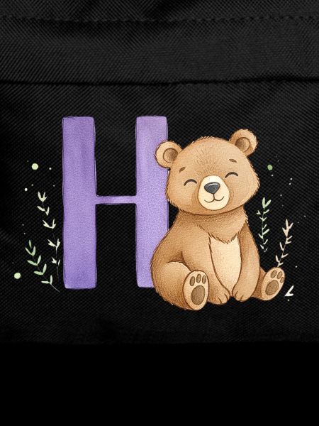 Cuddly bear on the letter H