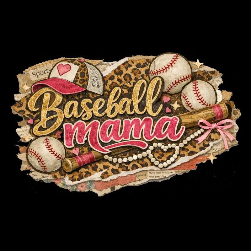 Baseball Mama Leopard - Grunge Western Style