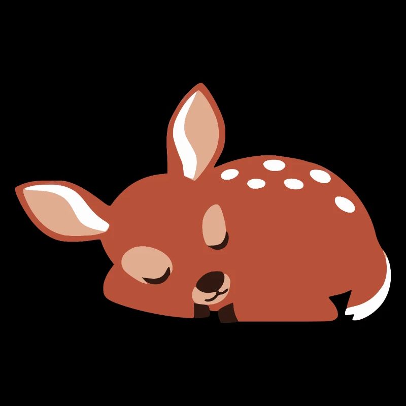 Cute sleeping fawn minimalist style