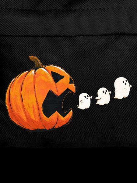 Retro Gaming Halloween Ghosts Pumpkin Motif