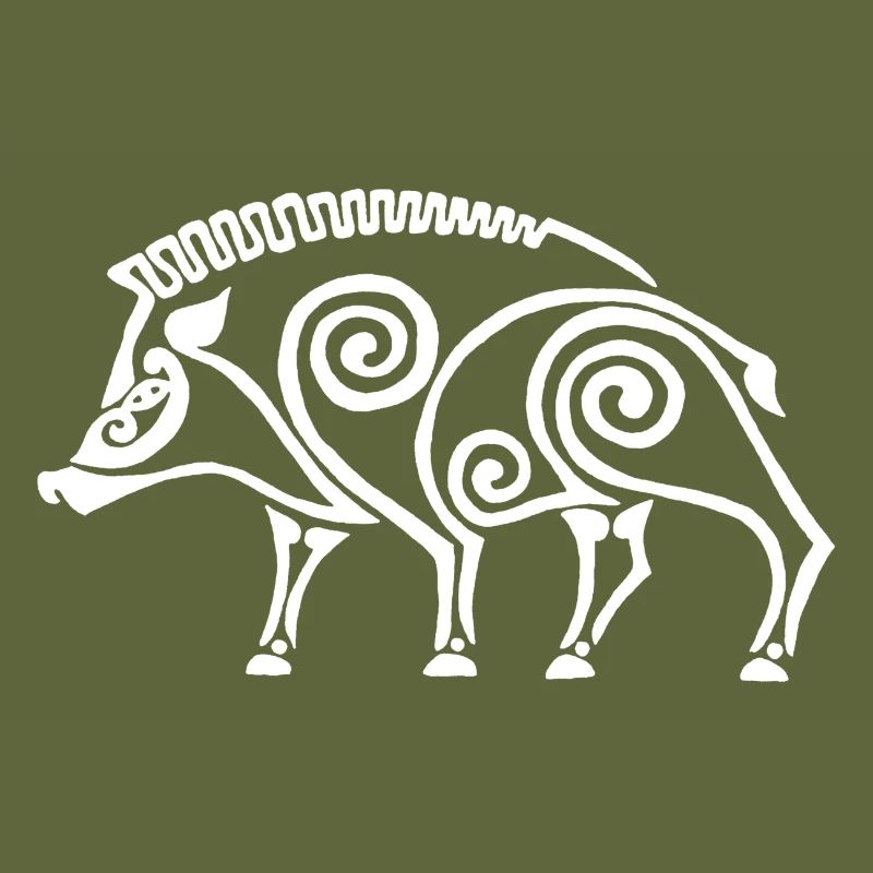 white celtic boar