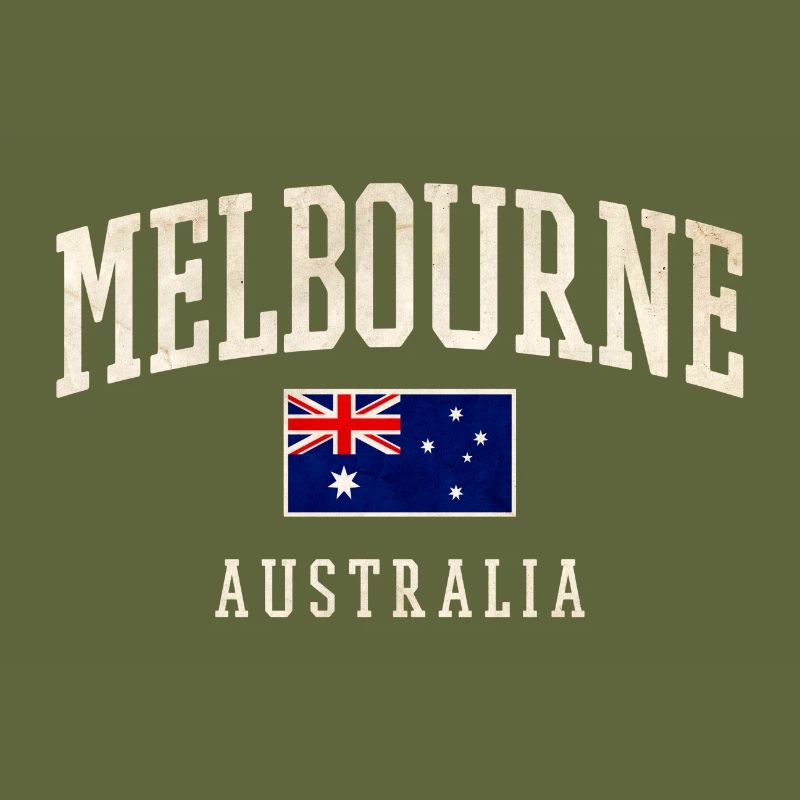 Melbourne, Australie, Design avec drapeau