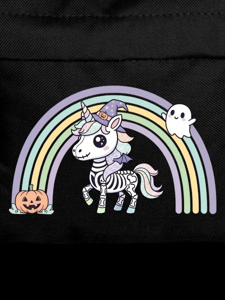 BOHO Skelett‑Einhorn mit Regenbogen – Halloween 