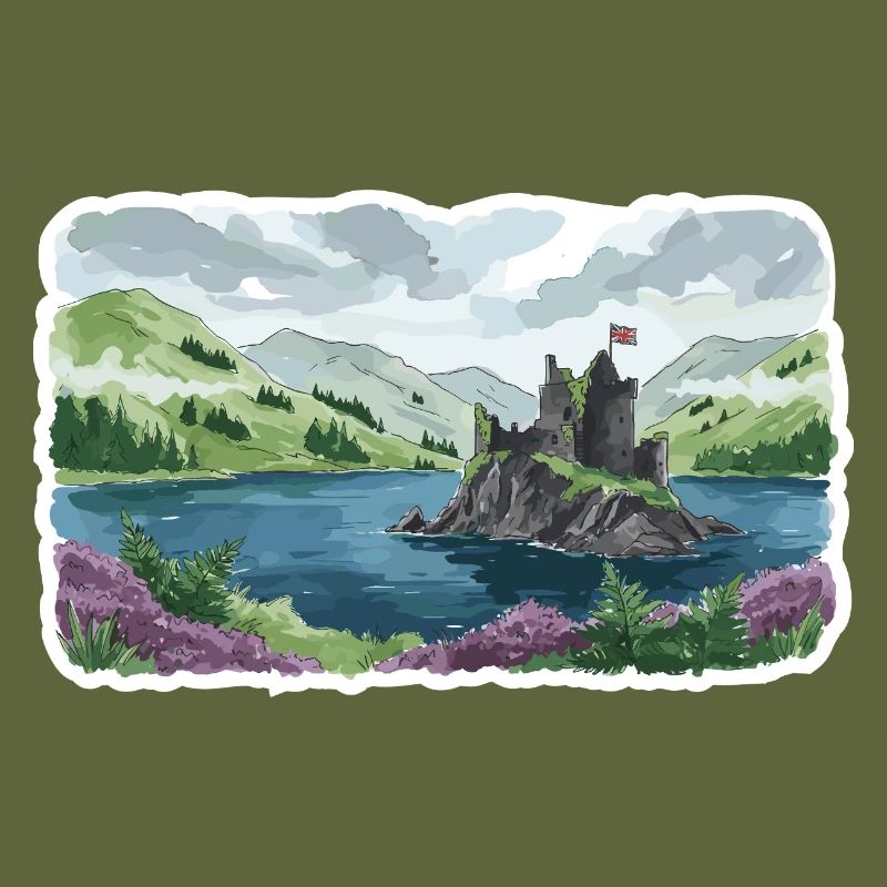 Scottish Highlands Eilean Donan Castle Loch Art