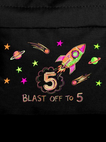 Blast Off To 5 Rocket Drawing