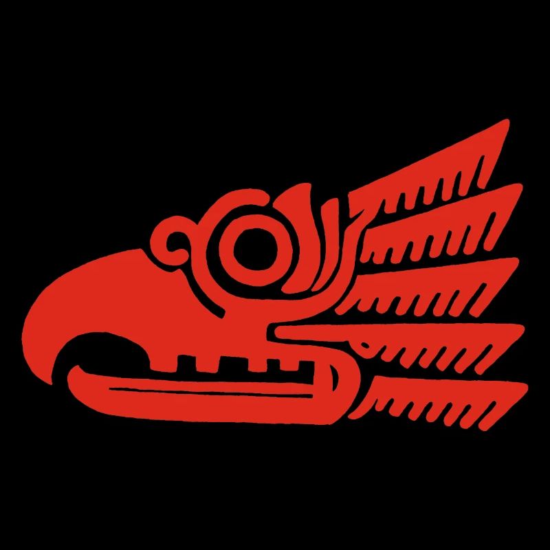 Red tribal bird head